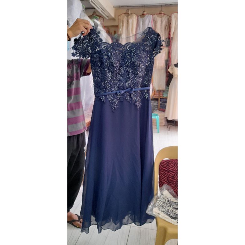navy blue gown for ninang