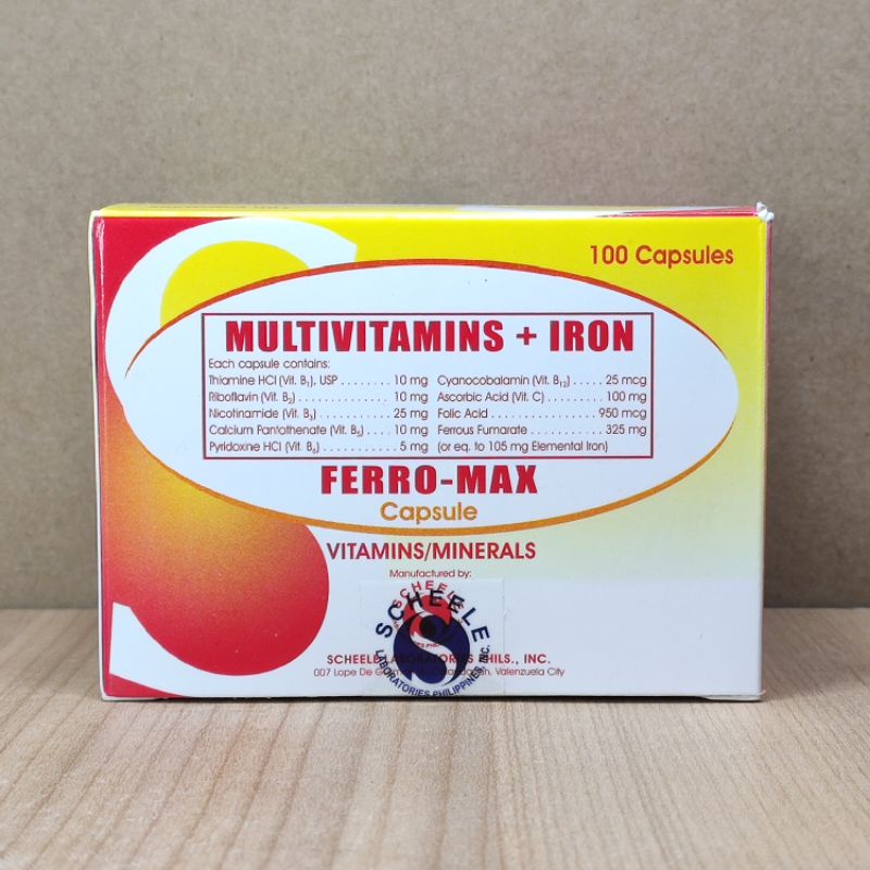 FERRO MAX Multivitamins + Iron 100 capsules FerroMax Shopee Philippines