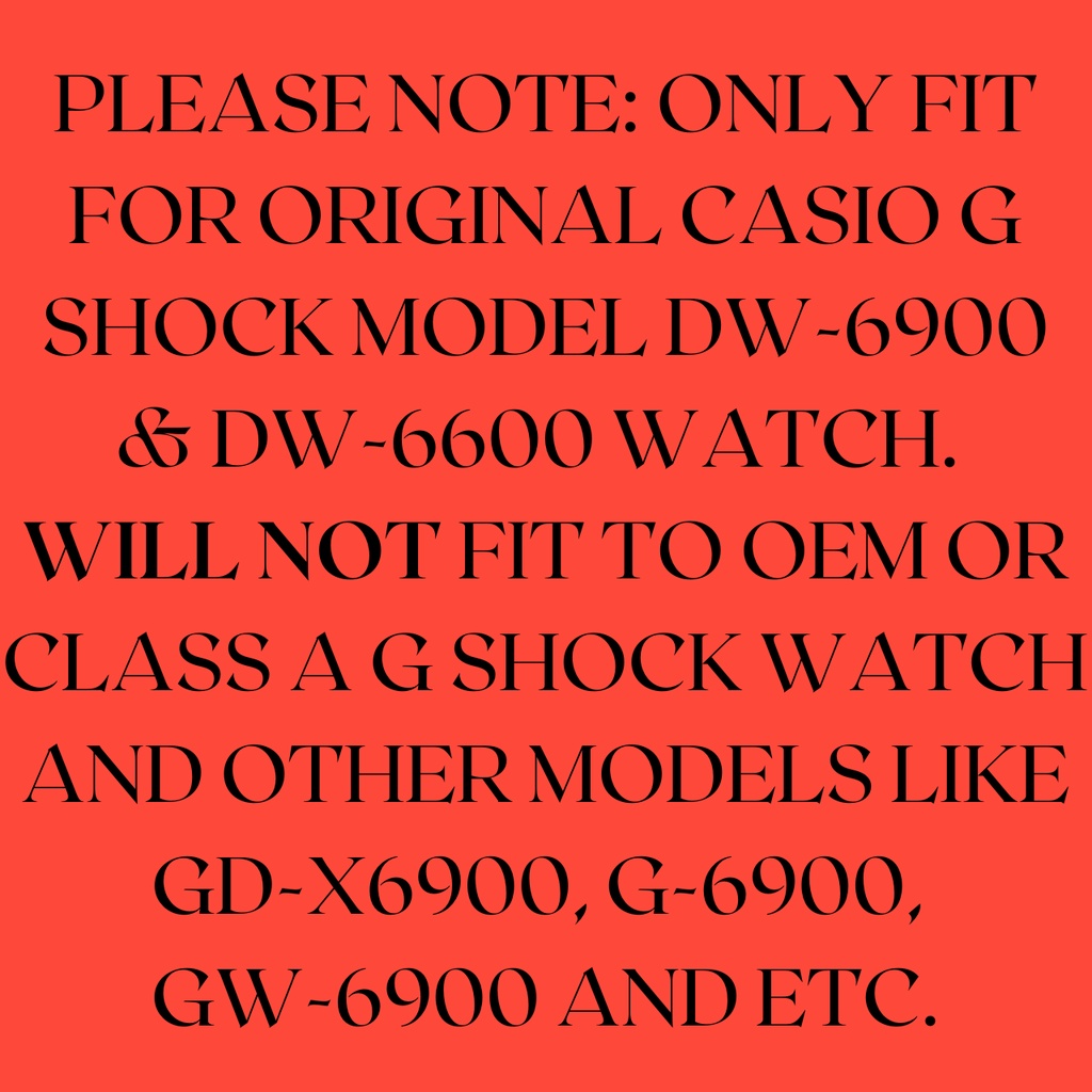 Strap and Bezel Replacement for G Shock DW-6900/DW-6600 (Black w/ colored font)