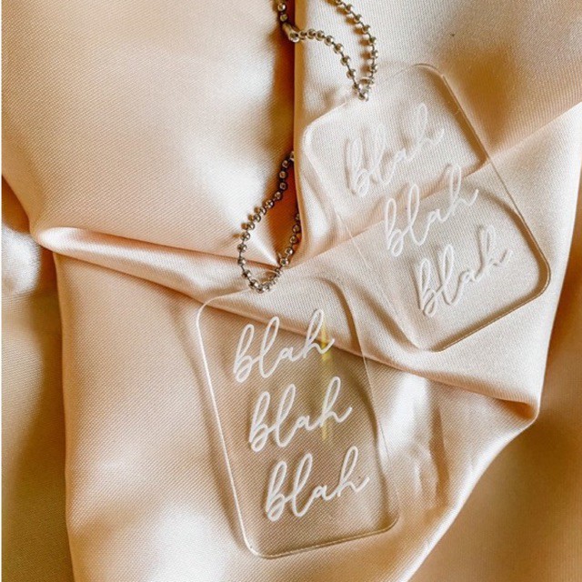 Blah Blah Blah Acrylic Keychain Laser Engraved Bag Tag Shopee Philippines