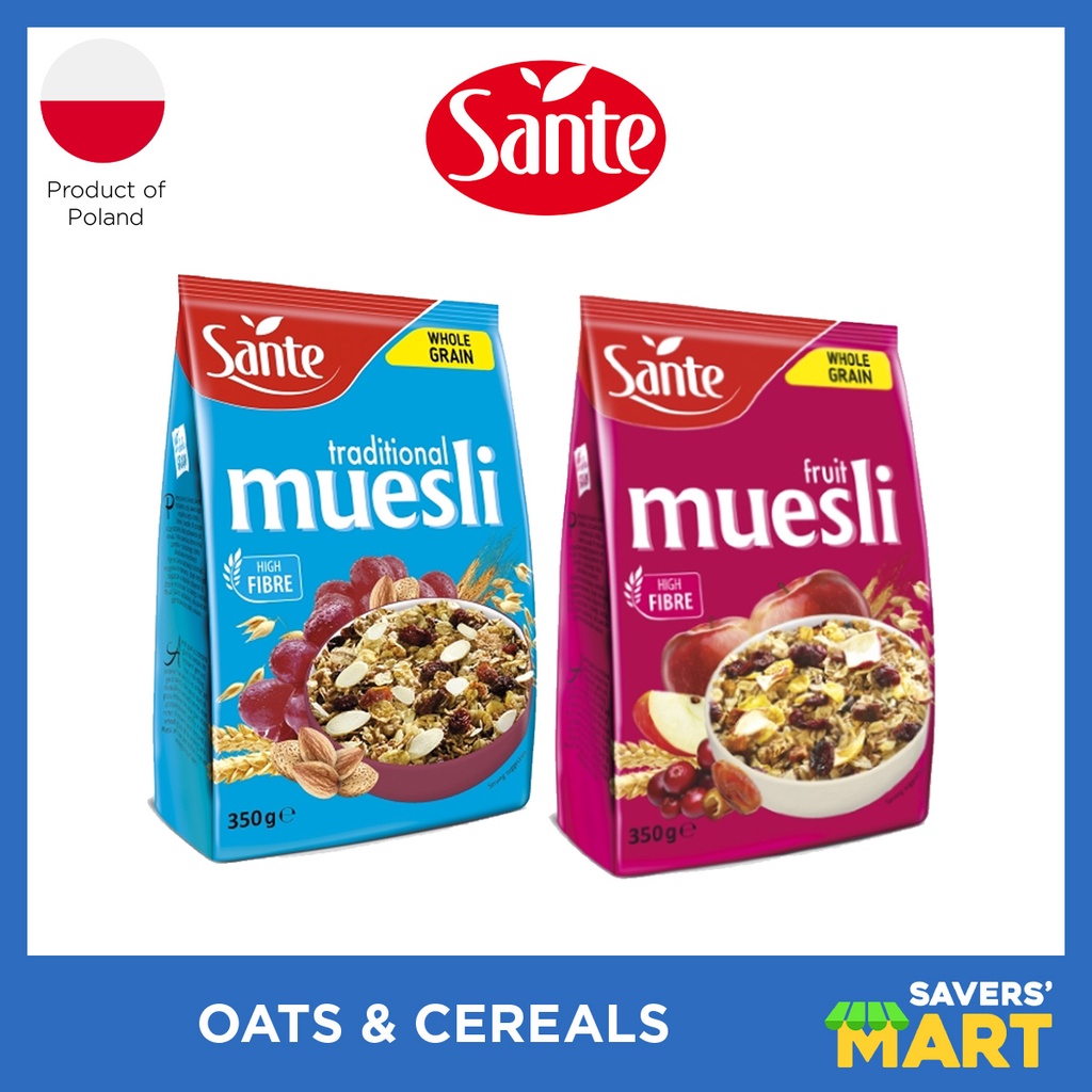 Sante Whole Grain Muesli (Traditional, Fruit) Shopee Philippines