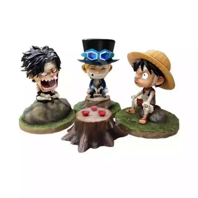 One Piece Luffy Ace Sabo a cup of saki brotherhood 12cm Shopee