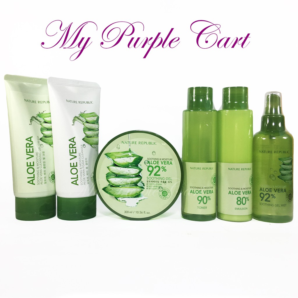 Complete Nature Republic Aloe Vera Soothing And Moisture Set Shopee Philippines