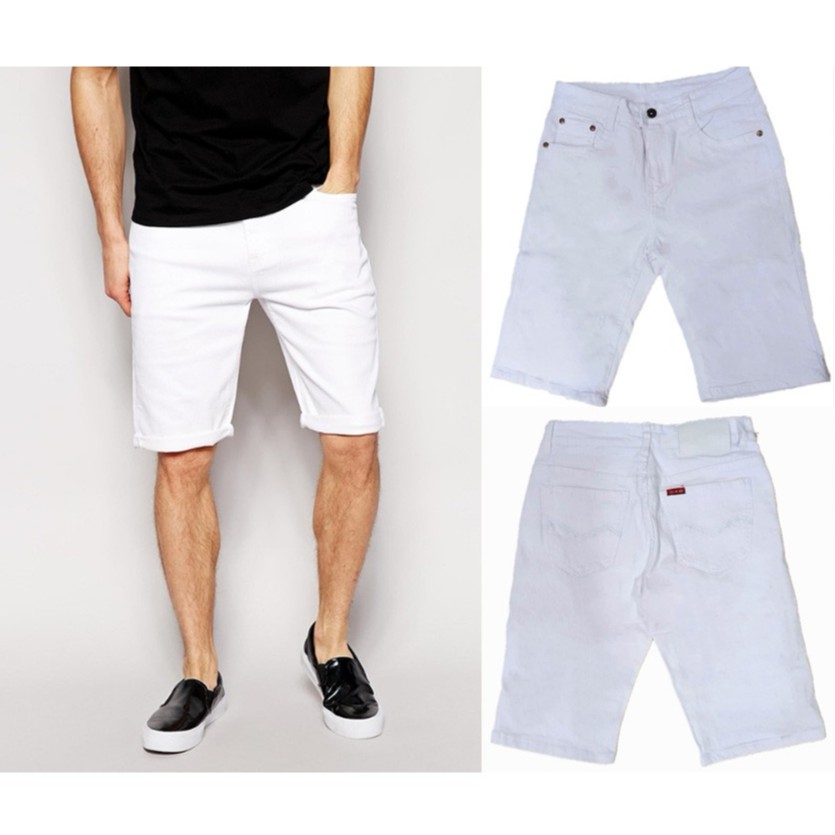 men white jeans shorts