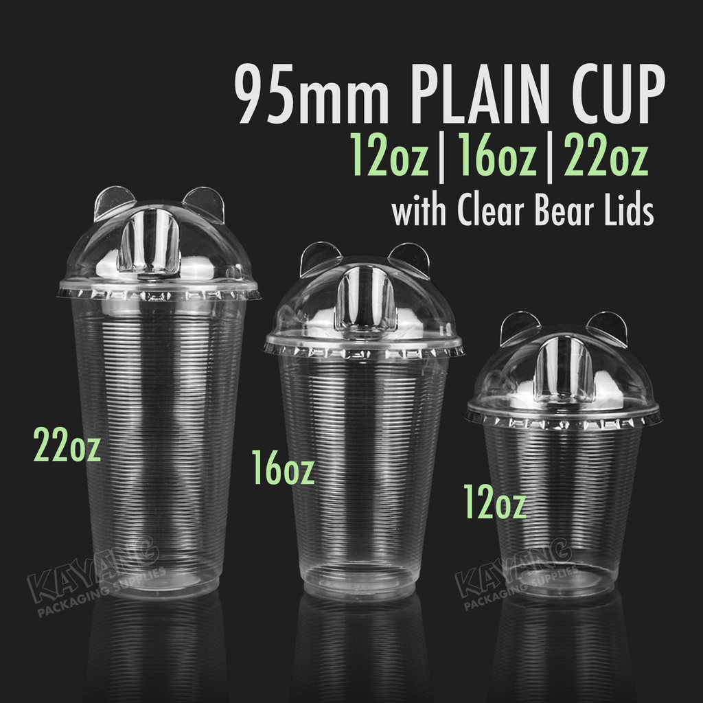 Rippled Plastic Cup 95mm (12oz, 16oz, 22oz) with Lid SET! Milktea Zagu ...