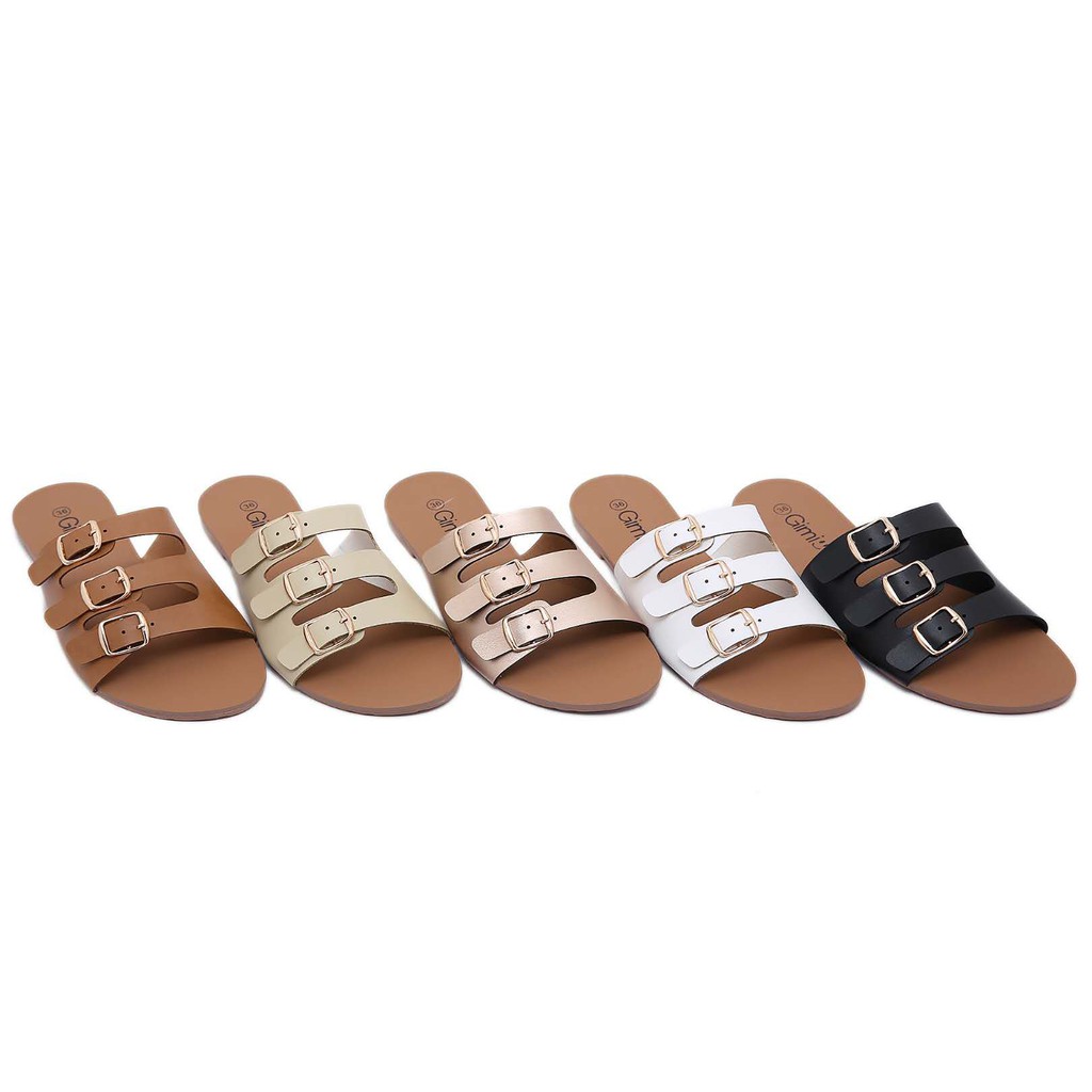2021 New Gimi Korean Flat Sandals | Shopee Philippines