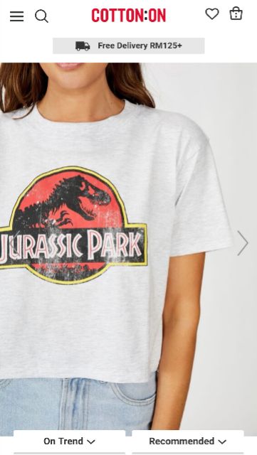 GRAPHIC CROP TEE JURASSIC PARK 