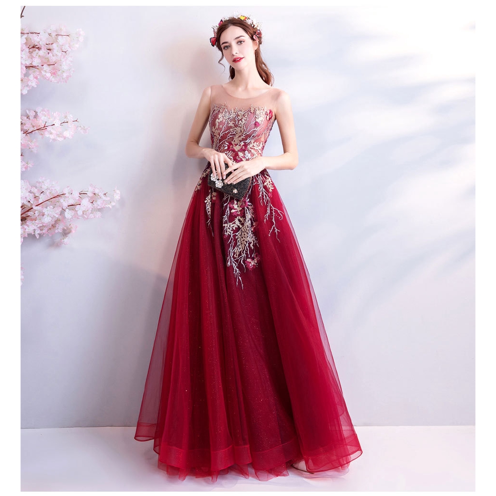 red gown for bride