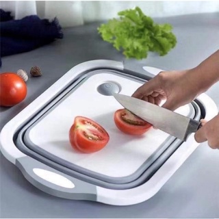 Folding Cutting Board Basket Collapsible Dish Tub With Draining Plug Colander Fruits Vegetable #7