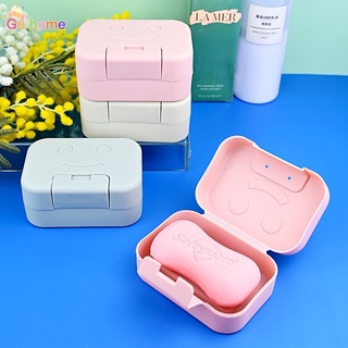 Round Double Layer Drain Soap Box with Lid Seal Storage Case Portable Travel 