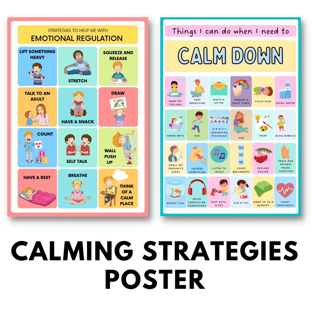 EMOTIONAL REGULATION STRATEGIES POSTER, Educational chart / poster for