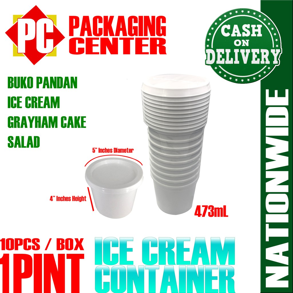 1 Pint Ice Cream Container 473mL by 10pcs per pack COD Nationwide