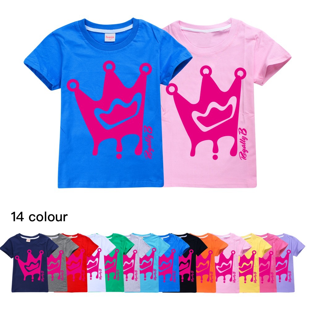 Ready Stocks 100 Cotton 2020 Summer Top Royally B Cartoon Print Roblox Boy And Girl T Shirt 4 15y Shopee Philippines - b shirt roblox