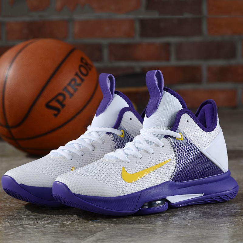 lebron james laker color shoes