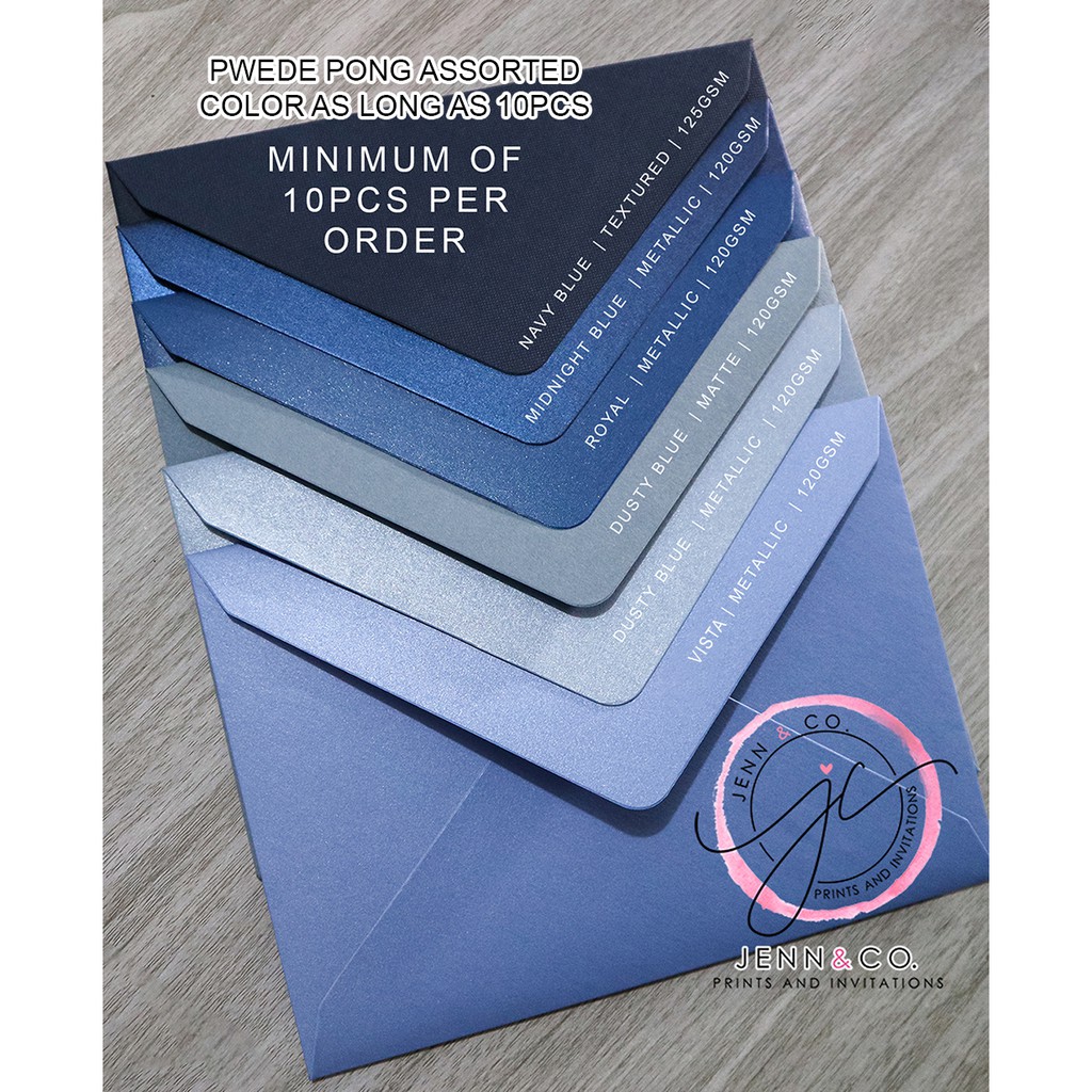 Envelope / wedding invitation 5R / 3R dusty blue, blue, navy blue