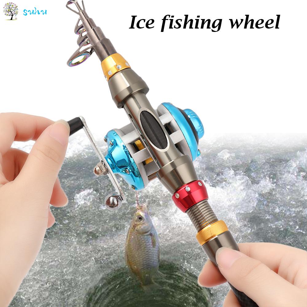 Wheel Round Mini Micro Camping Fishing Tool Spinning Fishing Reel with line