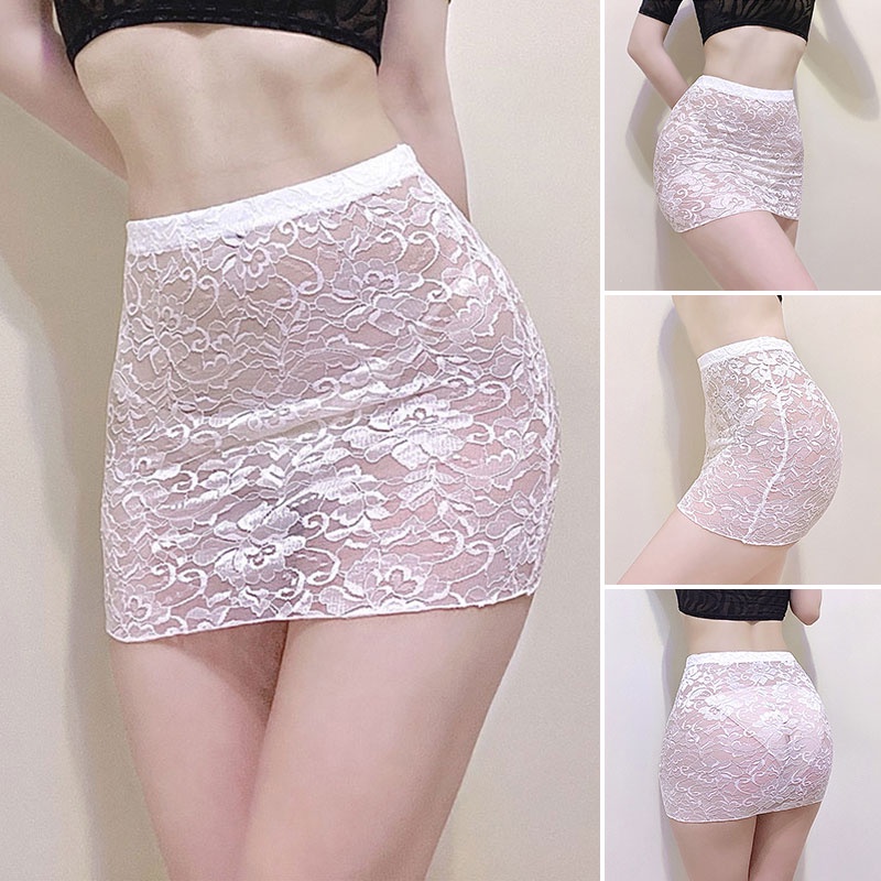Lace Skirt Porn - See Through Sexy Nightclub Women Micro Mini Hip Skirt Female Transparent  Hollow Neat Buttocks Lace Porn Allure Ultrashort Skirts | Shopee Philippines