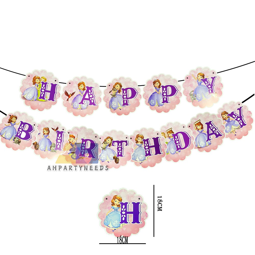 sofia the first happy birthday letter banner for decoration birthday ...