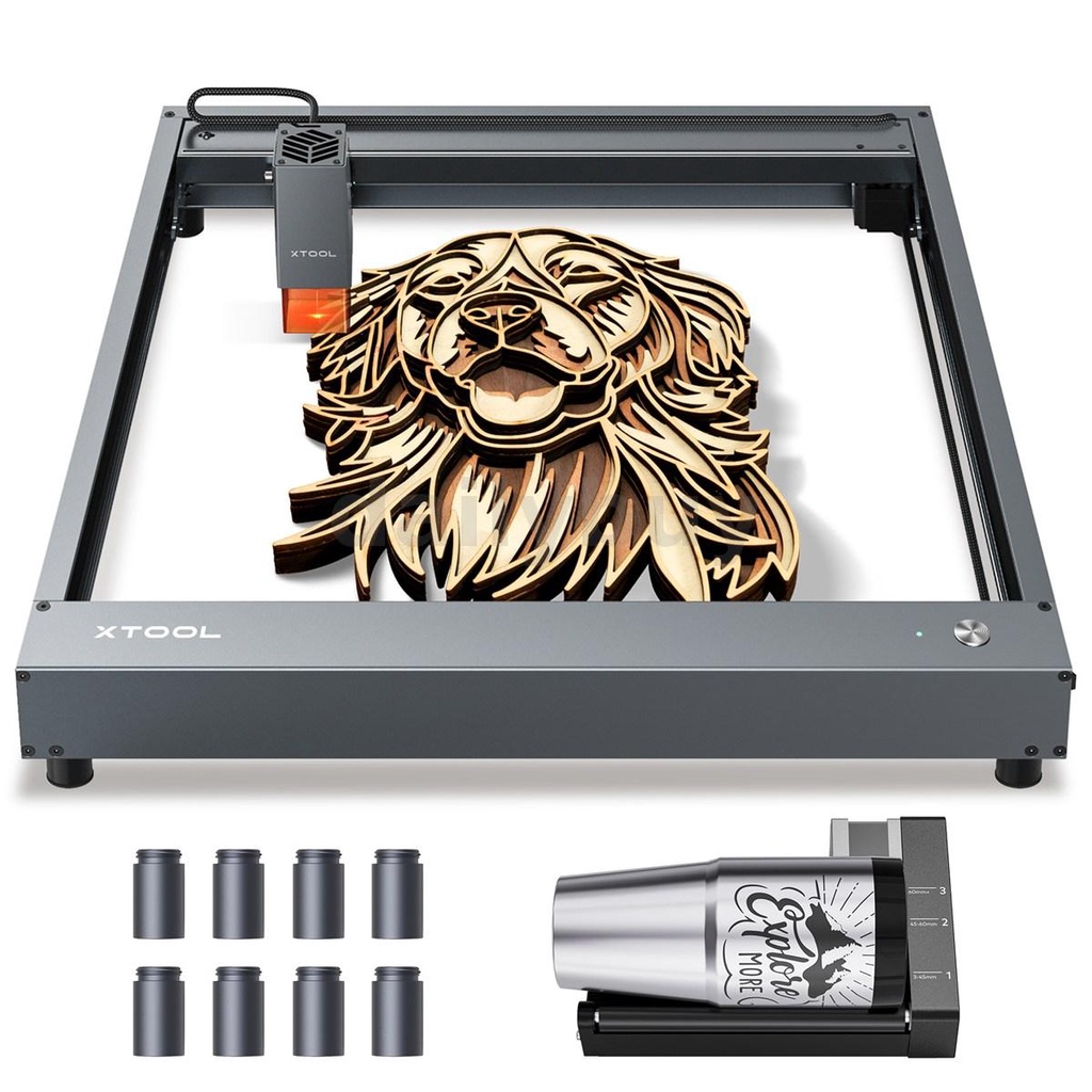 Makeblock xtool d1 laser engraving machine with rotary attachment and