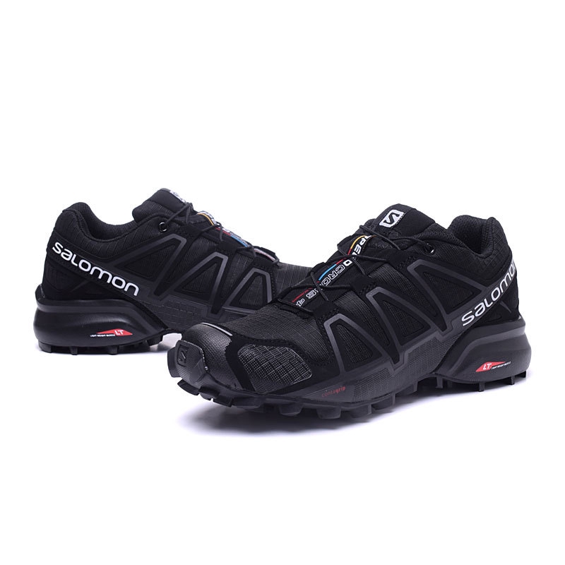 all black salomon shoes