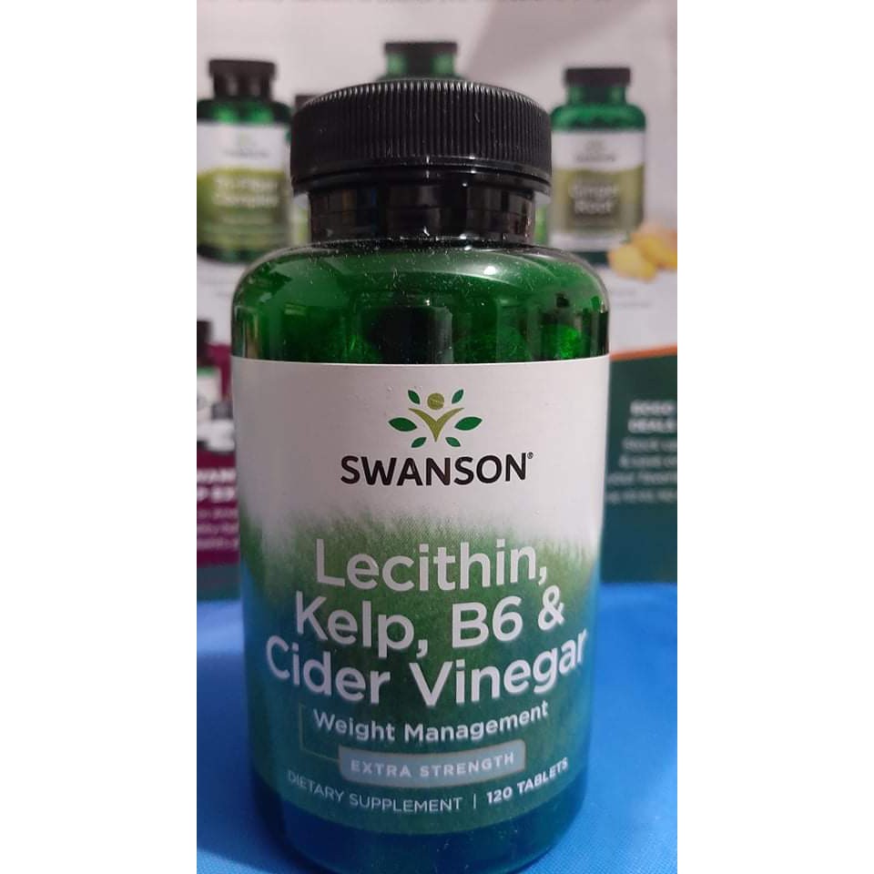 Swanson Lecithin Kelp, B-6 & Cider Vinegar Extra Strength 1 Tablet Per ...