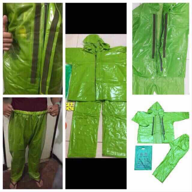 green raincoat