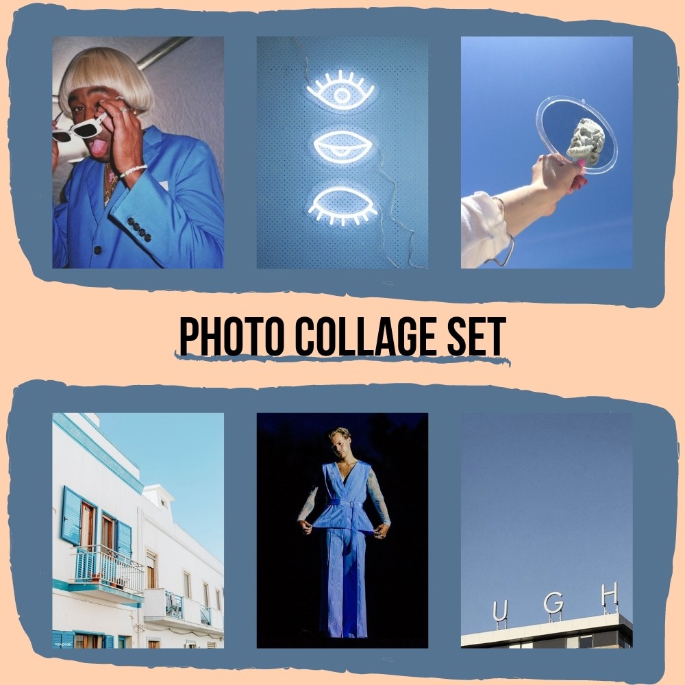 Blue Aesthetic Wall Collage Set