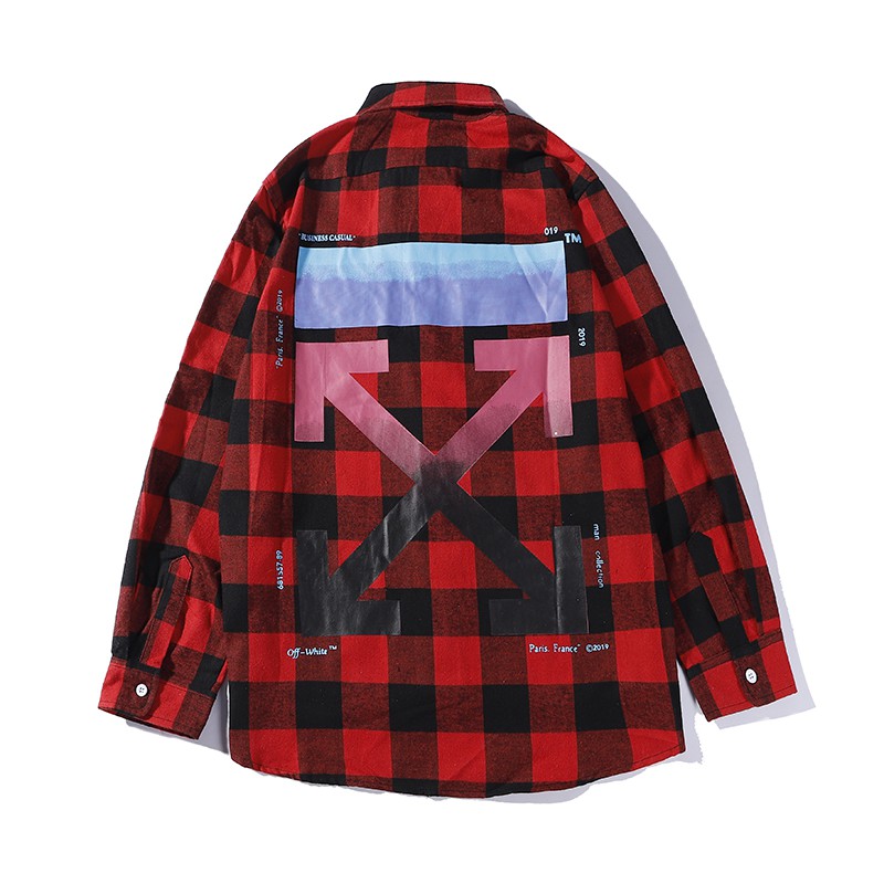 red off white long sleeve