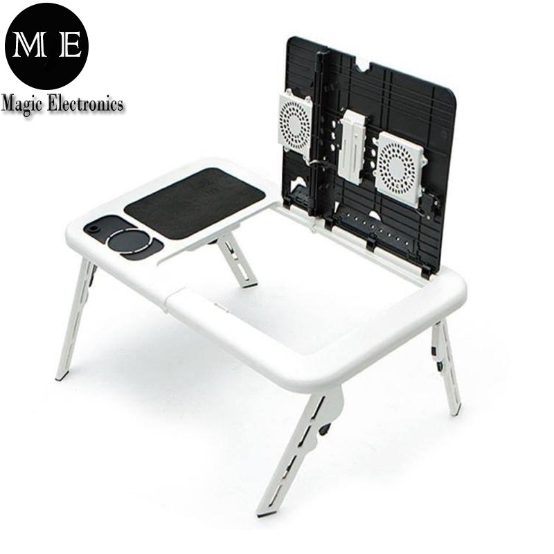 Me E Table Foldable Laptop Table With Cooler White Shopee