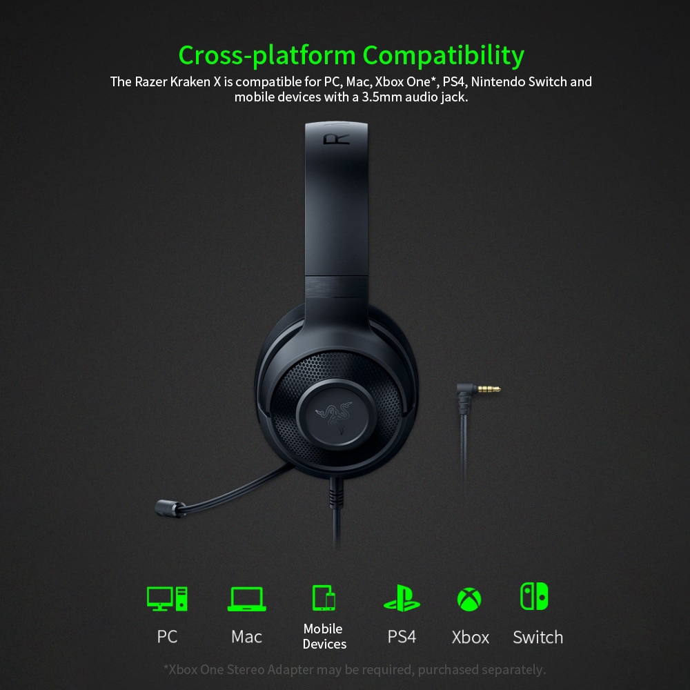 Razer Kraken X Original Gaming Headset 7 1 Surround Ultralight Noise Cancelling Headphones Shopee Philippines