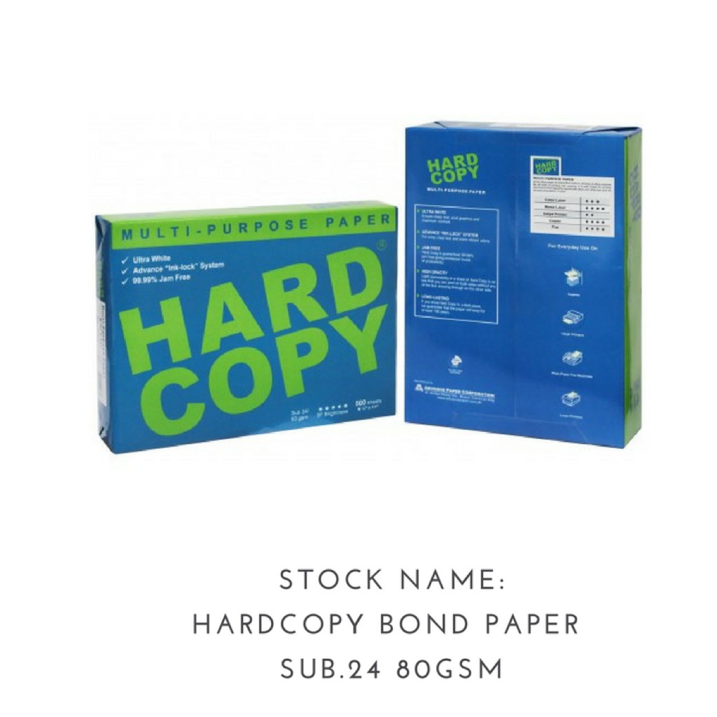 Hard Copy Bond Paper Sub.24 80gsm Shopee Philippines