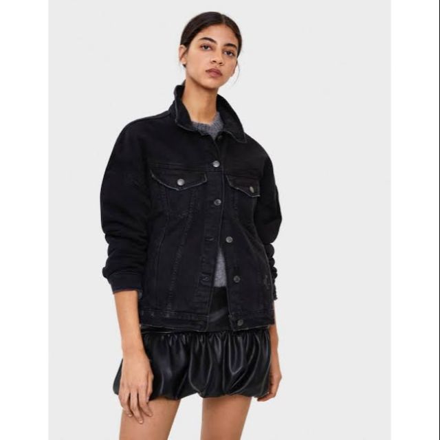 bershka denim jacket black