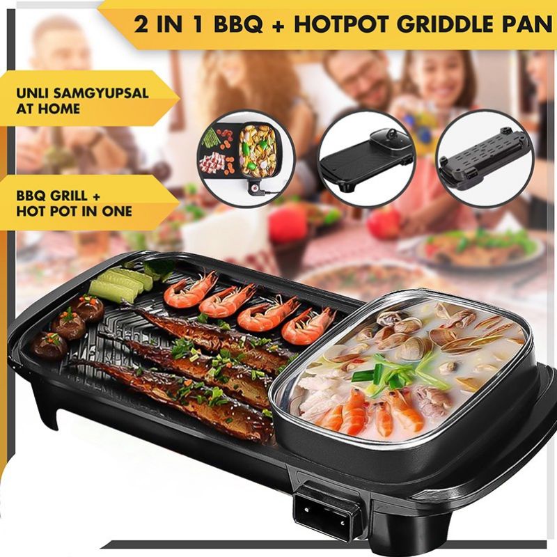 multifuctional 2n1 electric bbq grill with hot pot Shopee Philippines
