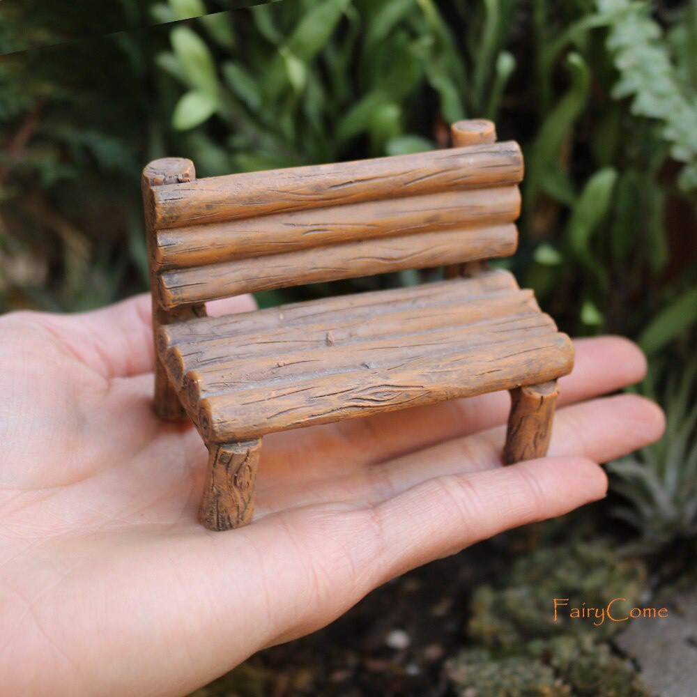 Outils Mini Ornament Miniature Park Seat Garden Bench Craft Fairy Dollhouse Decor 
