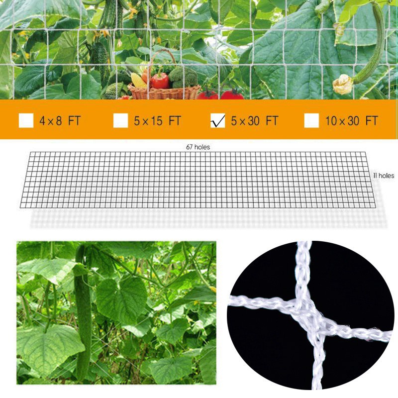 1.67X10M Plant Trellis Netting Heavy-Duty Polyester Plant Support Vine Climbing Hydroponics Garden Net Accessories