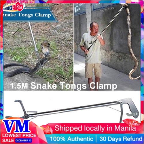 43 Inch Snake Tongs Reptile Grabber - Stainless Steel Wide Jaw Catcher With Rubber Grip, Professional Handling Tool