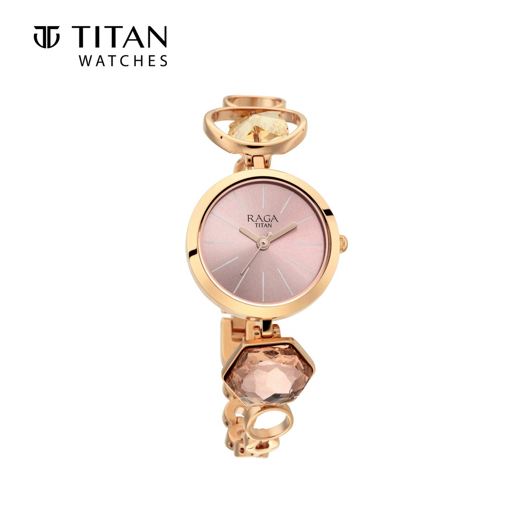 ladies titan raga rose gold