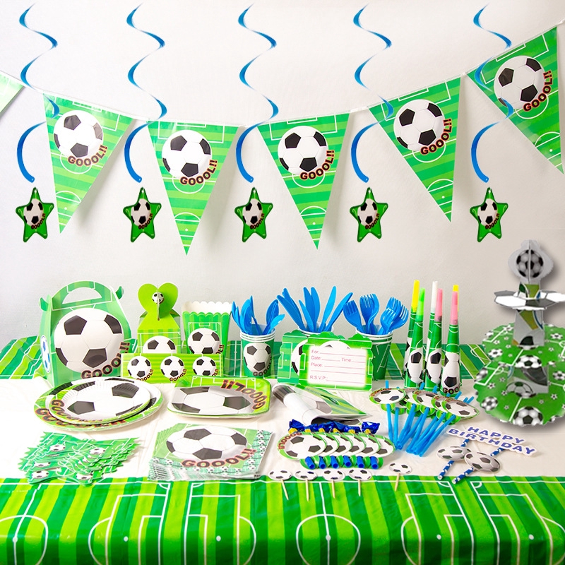 Football Party Decorations Soccer Sports Children S Birthday Props Supply Set With Football Themed Dinnerware Shopee Philippines