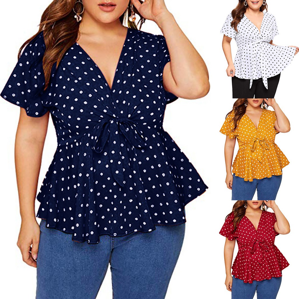 plus size polka dot shirt