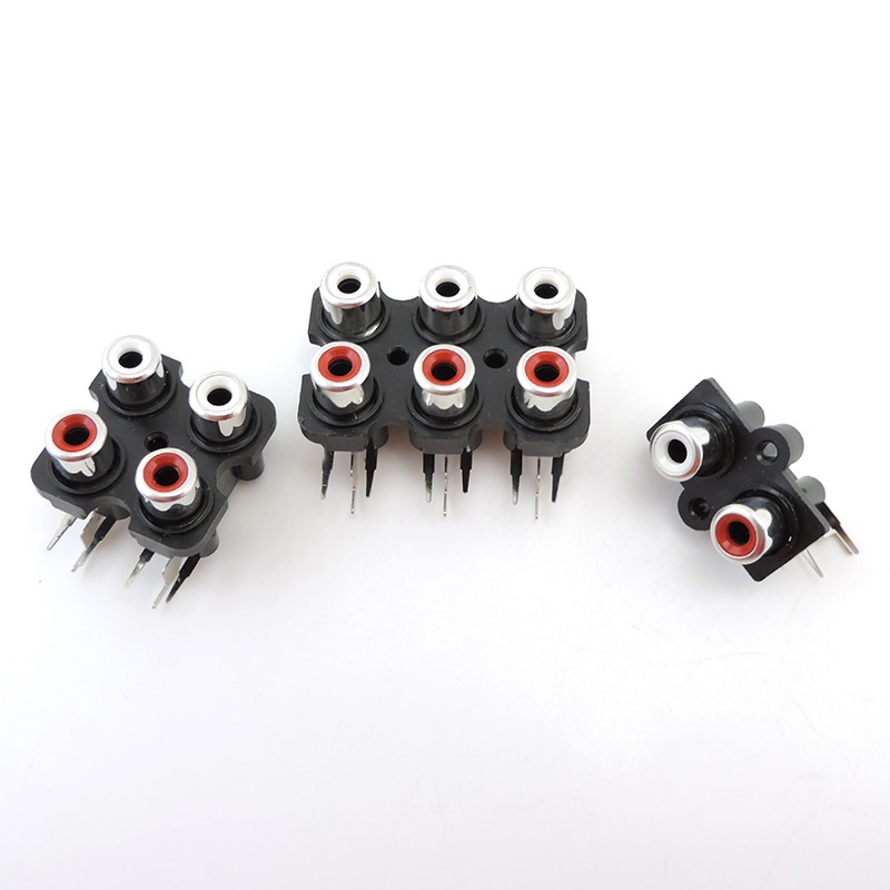 2/4/6 Hole RCA Female Stereo Audio Jack Connector Socket Adapter Video