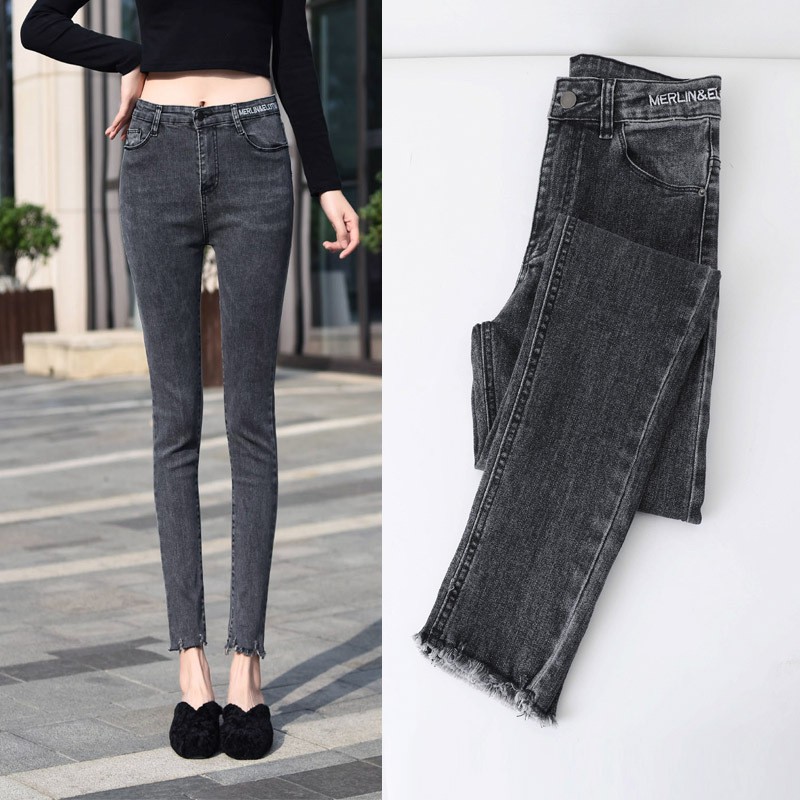 black high waist skinny jeans womens