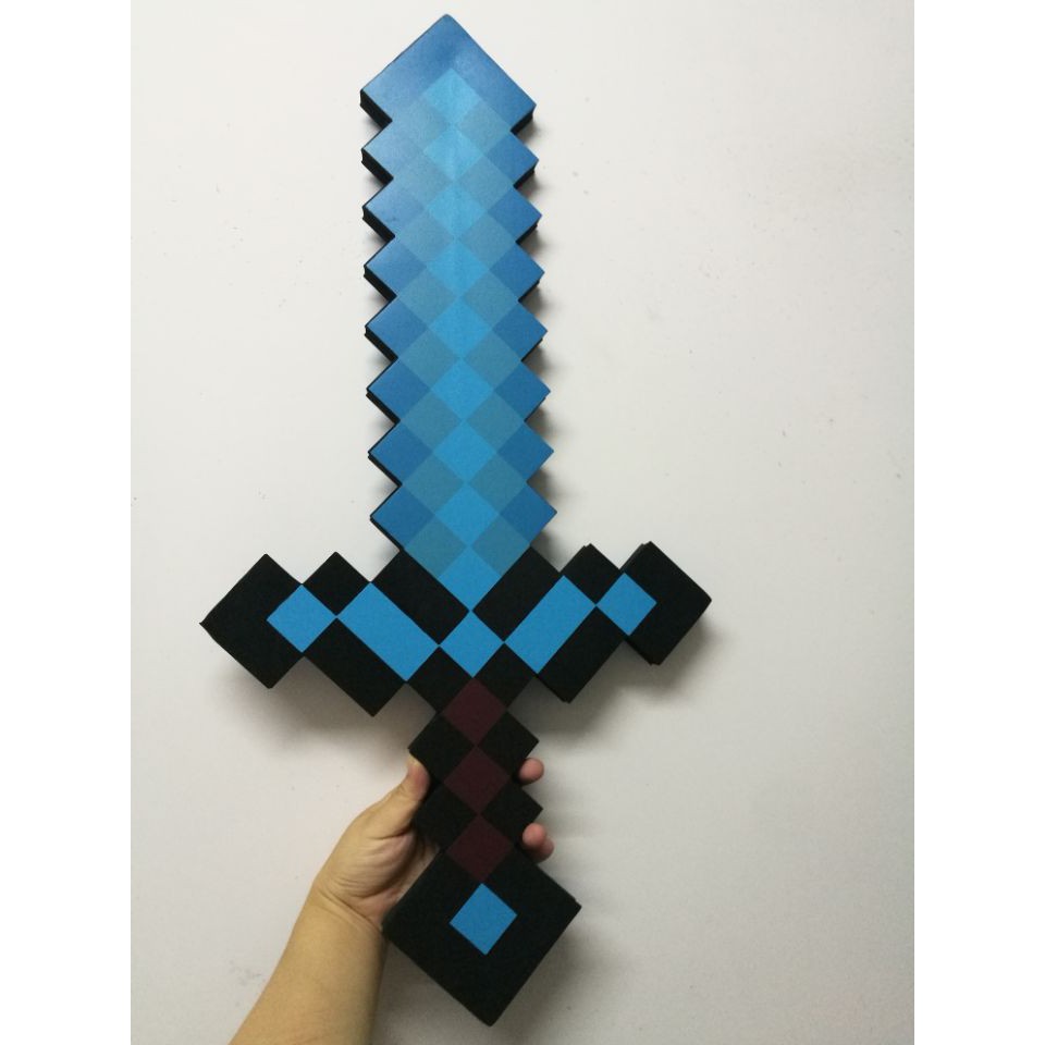 Minecraft Large Blue Diamond Sword Pickaxe Axe Eva Weapons Shopee Philippines