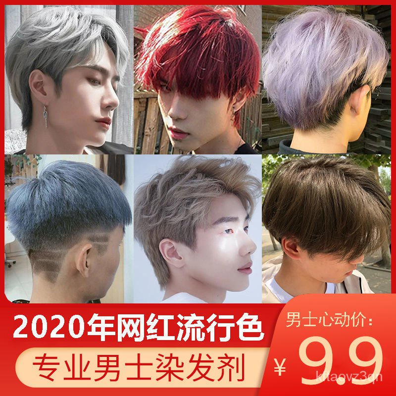 2021New Men's Pure Plant Hair Dye Blue Gray Grandma Gray Smoke Gray at Home Hair  Color Cream | Shopee Philippines