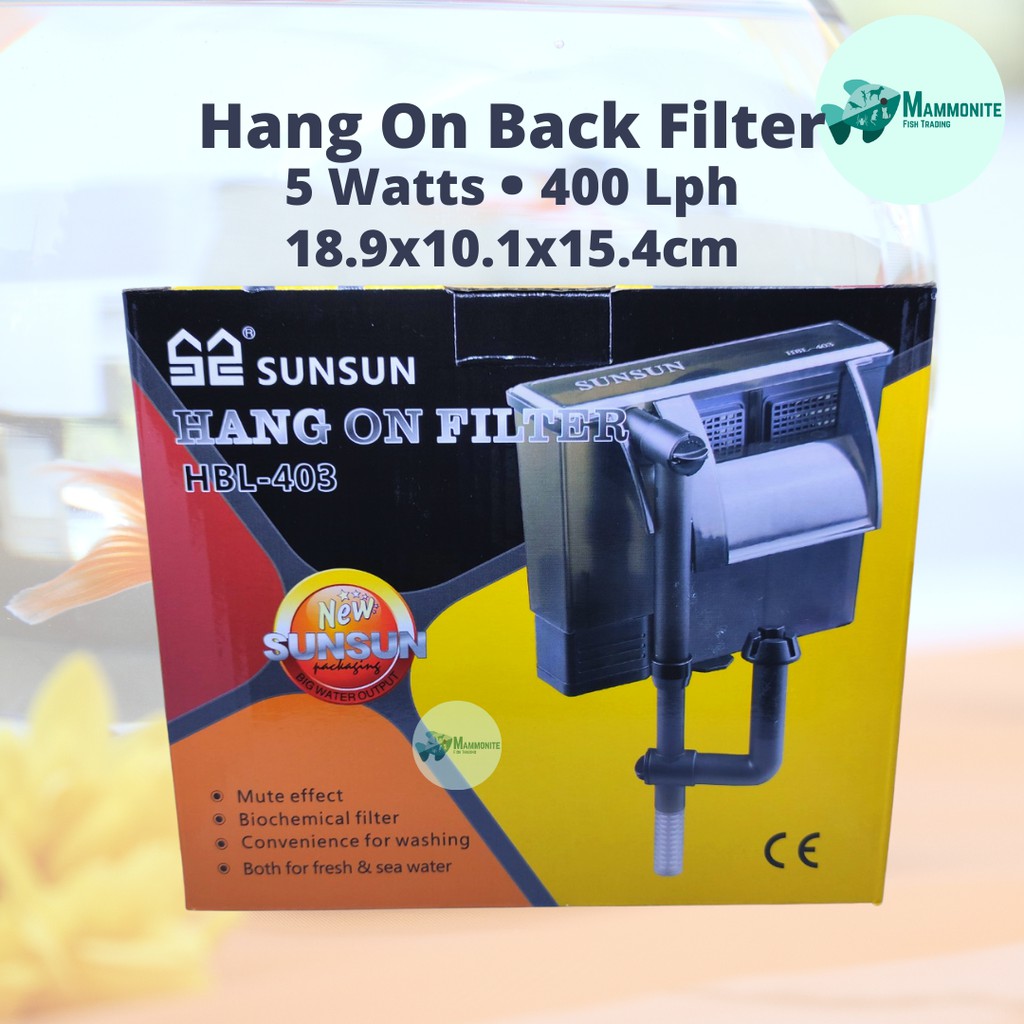 Sunsun Black Hang On Filter 5 Watts HOB With Cartridge For Aquarium HBL ...