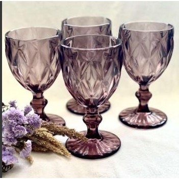 colored glass goblets