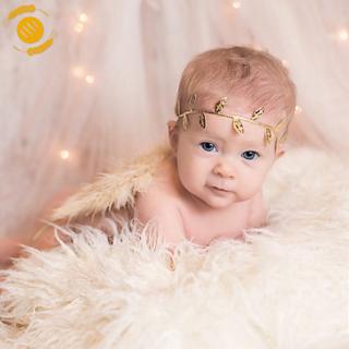 [LUCKY] Infant Newborn Leaves Headband + Feather Angel Wings Costume Baby Photograph Props #1