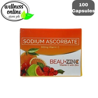 Beau Zinc Vitamin C + Zinc Sodium Ascorbate Immunity Booster Vitamins 100 capsules