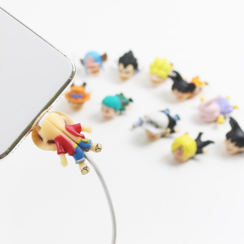 Anime ONE PIECE Cable Bite Protector/Cartoon Character Luffy Cute Data