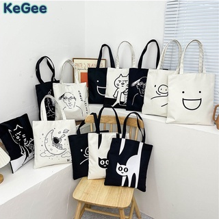 KeGee Women Cute Tote Bag Aesthetic Canvas Bag with Zipper Shoulder Bag for Girls Studentskorean tot #2