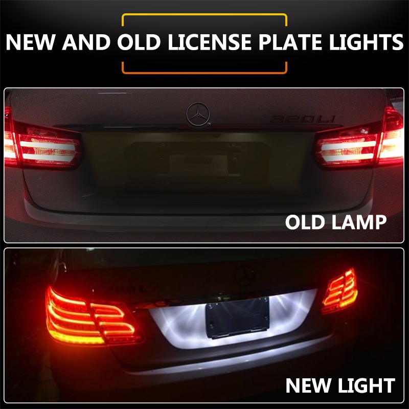 car number plate with light